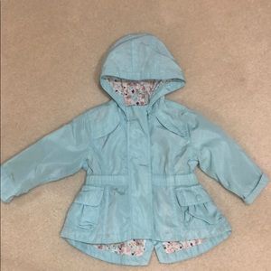 Toddler girls light blue rain jacket 12-18 Months